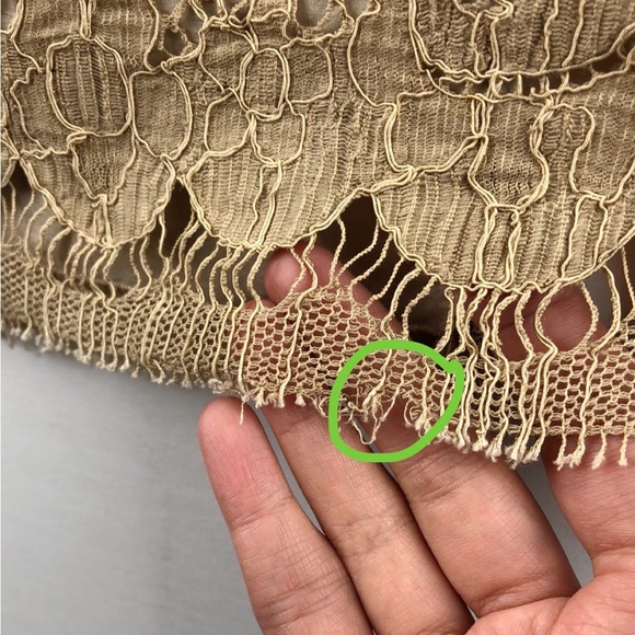 Prada Golden Nude Lace Overlay Skirt Sz 6 - Picture 10 of 12